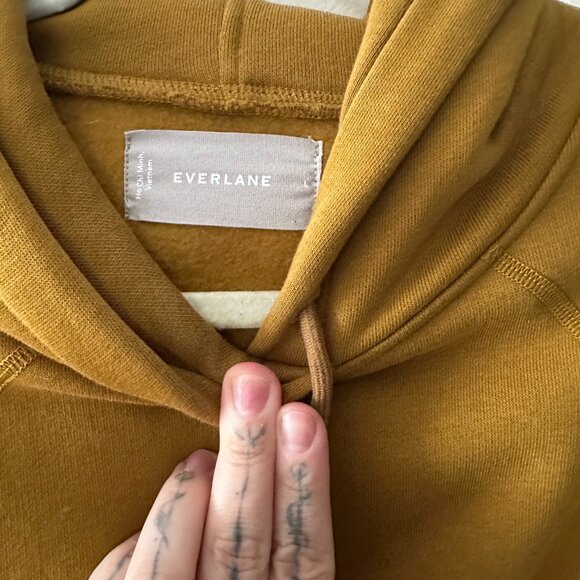 Women's Everlane Hooded Sweatshirt - Heavyweight - Mustard - Size Large - Picture 3 of 4